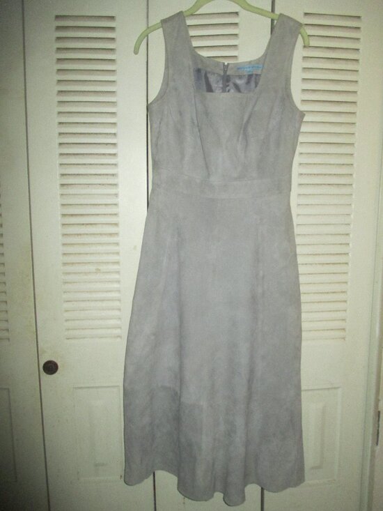 ANTONIO MELANI Dresses & Skirts - Antonio Melani Luxury Collection “Norah Suede” Midi Dress Size 4- Pewter Gray